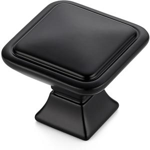 Ravinte 15 Pack Solid Single Hole Square Foot Cabinet Arch Knobs Kitchen Cabinet Knobs Matte Black Cabinet Knobs Black Drawer Pulls Kitchen Cabinet Hardware Knobs for Cabinets Cupboard Handles