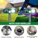 4 Pack Solar Ultrasonic Animal Repellent Outdoor,Squirrel Racoon Fortress Pro Deer Repellent Cat Deterrent Dog Repeller Waterproof with Strobe Light - Keep Rabbits,Skunks Away from Garden Yard Farm