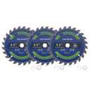 3pcs Circular Saw Blade - [6 1/2-inch x 24 Teeth x 5/8-inch Arbor] Circular Cutting Blade with 5/8" to 3/8" Washer Adapter for Woodworking Plastic Use, 0.06-inch Kerf