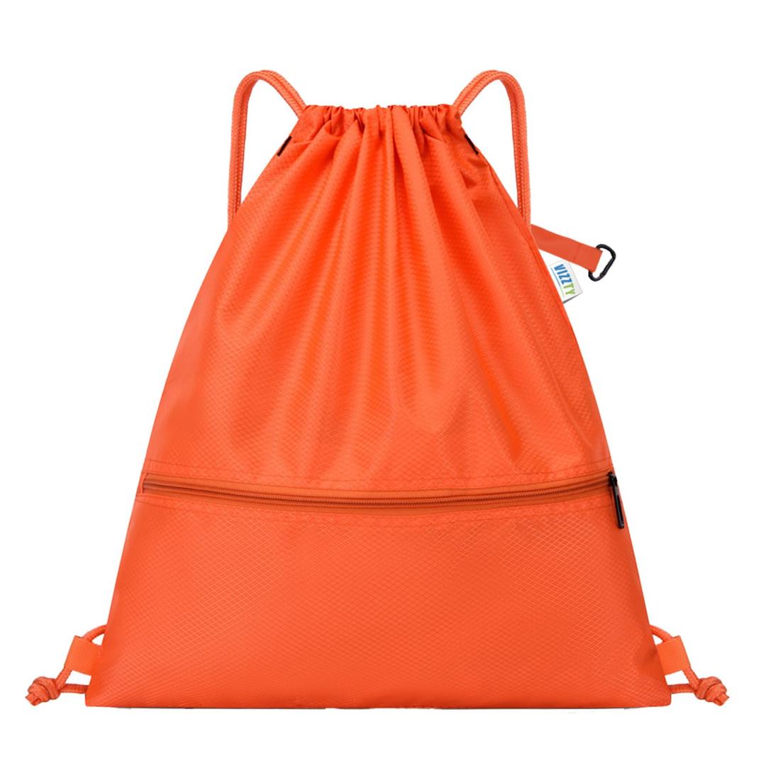 VIZZTY Drawstring Backpack Sport Gym Bag for Women ＆ Men,beach bag，Waterproof Lightweight Backpack With Outer Storage，Best workout bag for dance/hiking/soccer/basketball (Red)