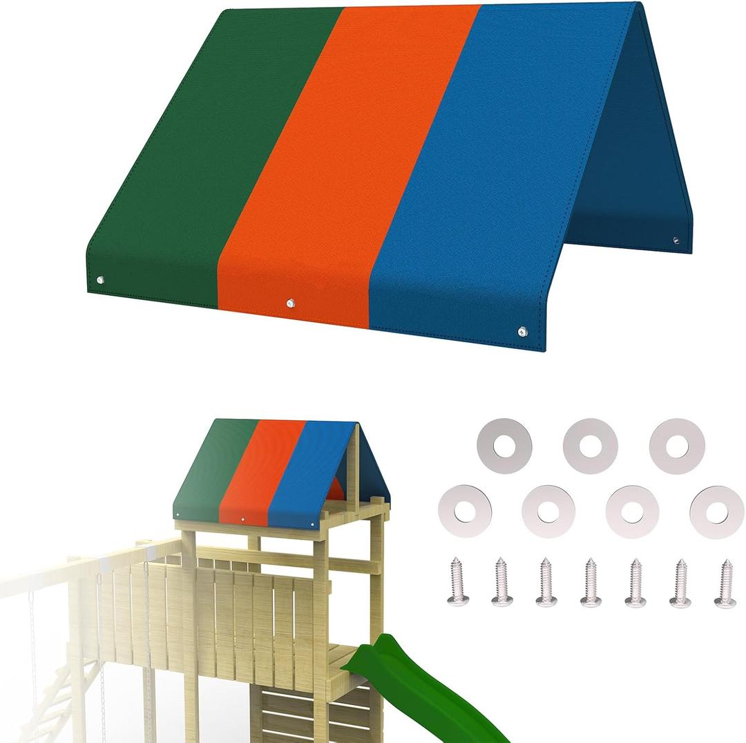 Playset Canopy Replacement,52 x 94 Playground Canopy,Swing Set Replacement Tarp for Swing Play Set Outdoor,Kids Playground Roof Cover,Outdoor Swingset Shade,Sunshade Snow Proof Tent Cover