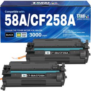 CF258A 58A Toner Cartridge Black M404n Compatible for HP 58A CF258A 58X CF258X Toner for HP LaserJet Pro M404n M404dn M404dw M404 MFP M428fdw M428fdn M428dw Printer Ink High Yield 2 Pack with Chip