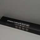 1 Inch Single Curtain Rods 36 to 72 Inches Adjustable Drapery Rods for Window width 24 to 68 Inches, Faux Travertine Finials, Beige Metal Rods