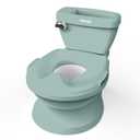 Ingenuity My Size Potty Pro 2-in-1 Potty Training Toilet, Floor Potty with Removable Potty Seat for Standard Toilets, Realistic Flushing Sound, For Toddlers Ages 18+ months, Up to 50 lb - Green
