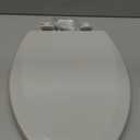 Bemis 1500EC Durable Wood Toilet Seat with Easy Clean Hinges, Made in USA, Elongated, Ice Grey