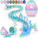 TBOLINE 12" 3D Printed Dragon Egg, Cool 3D Printer Articulated Crystal Dragon Toys for Kids, Surprise Animals Figurines Fidget Dinosaur Eggs Toys for Boys Kids Teen 5-7 4-6 8-12