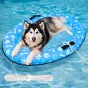 59'' x 39''Inflatable Dogs Pool Float with Rope - Tear Resistant Oxford Stable Support Puppy Floating Raft,Inflatable Summer Doggies Raft Toy for Small Medium Large Dogs Up to 88lb (Blue)