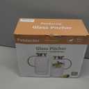 Buaic 2 PACK Glass Pitcher with Lid and Spout,64 oz/2 Liter Vertical Stripes Water Pitcher for Fridge, Clear Borosilicate Glass Water Carafe for Cold Brew, Coffee, Lemonade, Sun Tea,Heat Resistant