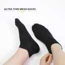 SERISIMPLE Women Ultra Thin Socks Viscose Bamboo Low Cut No Show Ventilating Ankle Anti Odor Arch Support Mesh Socks 5 Pairs (Black, L)