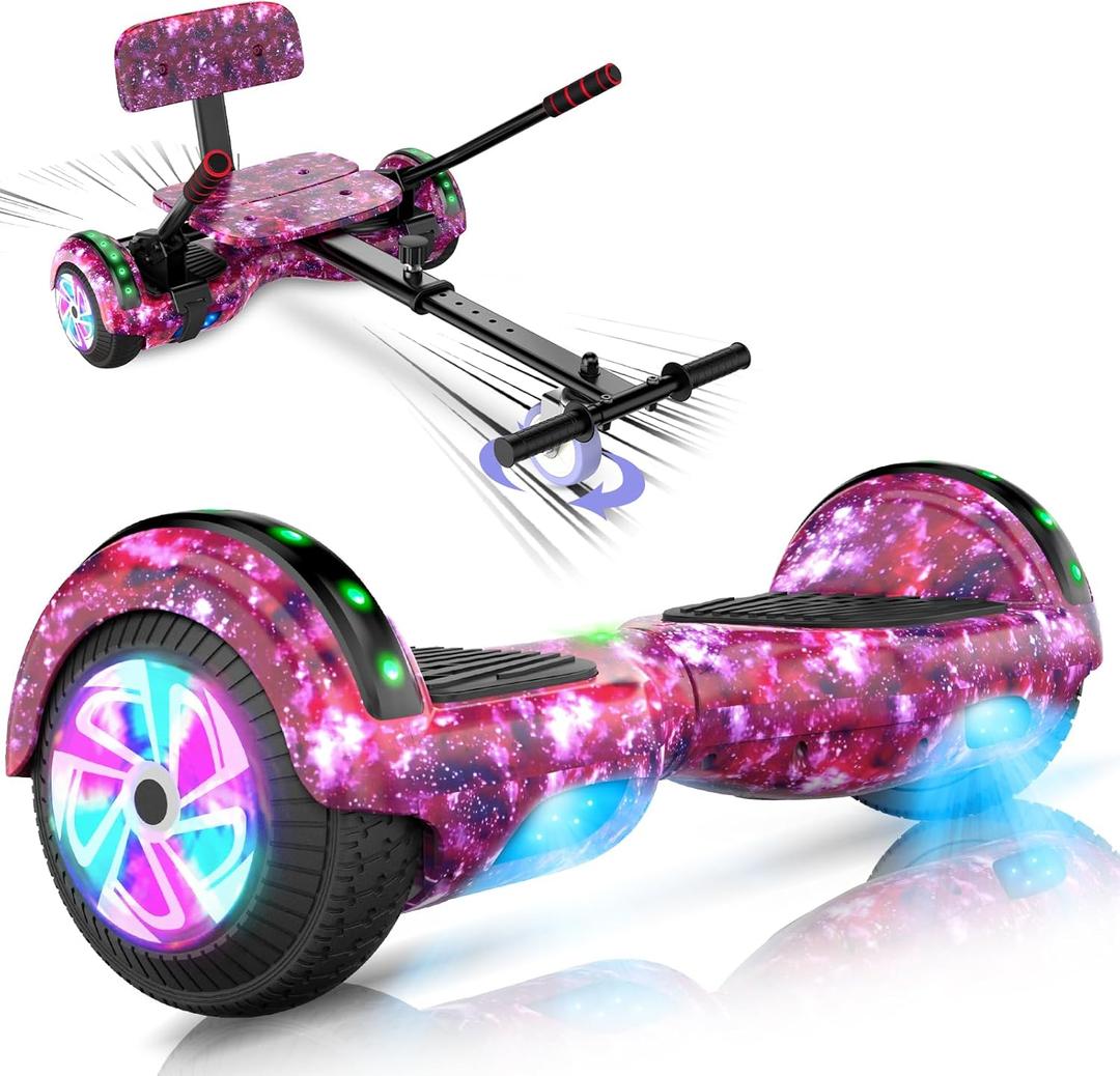 CBD Scooter with Corlorful LED Lights,6.5" Wheels, Dual 300W Motor Scooter for Kids Girls Boys Adults, All Ages (A07-Purple)