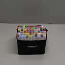 AnyMark Markers, 60 Colors Dual Tip Art Coloring Markers Set for Kids Adult Book Drawing Sketching Painting, Chisel & Fine, White Penholder