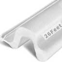 26 Feet Long Reach Weather Stripping Door Seal, Fingwerk V-Shaped Replacement Door Seal Strip Foam Kerf Weather Stripping for Doors Frame Door Insulation Strip, Easy Cut to Size(White)