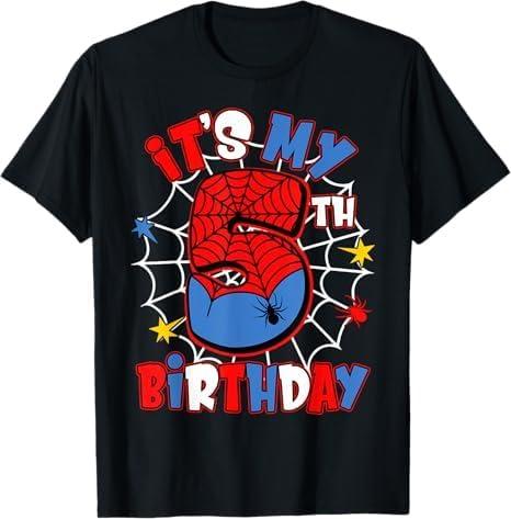 Bawgiopna Kids Custom Years Old It's My 5th Birthday Toddler Fine Jersey T-Shirt, Spider Party Theme, Unisex, Short Sleeve, Crew Neck, Regular Fit, Size: XS