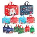 Christmas Gift Bags Assorted Sizes, Extra Large/Medium/Small 12PC Christmas Tote Bags with Handles, Heavy Duty Non-Woven Christmas Shopping Bags, Party Favor Bags, Large Holiday Bags for Presents Bulk