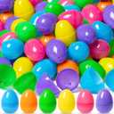 V-Opitos 50 PCS Easter Plastic Eggs, Bulk 2.4'' Empty Eggs in 6 Colors, Hinged Fillable Eggs for Easter Egg Hunt, Basket Stuffers Fillers, Easter Party Favor for Kids