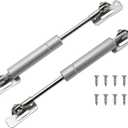 Motoforti Universal Lift Supports Struts Cabinet Cover Gas Springs 6inch/155mm 13lb/60N/6kg Carbon Steel Silver Tone 2 Set