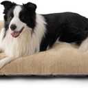 Bedsure Washable XL Dog Bed for Crate for Extra Large Dogs, Comfort Fluffy Plush Pet Pillow Bed Kennel Pad with Non-Slip Bottom, Machine Washable Pet Sleeping Mat, 41"x27", Brown