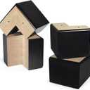 AORYVIC Bed Risers 4 inch L-Shaped Wood Furniture Risers Pack of 4 Black Sofa Legs for Couch Dresser Cabinet Bench Legs Extenders Furniture Lifters