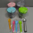 Containers Replacement, 4pcs Ice Cream Pint Containers with Lids, 4 Spoons & 1 Scoop