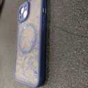 Weonmov Magnetic for iPhone 15 Case Cute Floral Butterfly, Compatible with MagSafe, Slim Translucent Matte Hard Cover, Shockproof Flowers Phone Case for Women Girls 6.1" - Blue