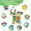 Activity Table for 1 Year Old Montessori Educational Learning Toys for 1 2 Year Old Girls Boys Toddlers Baby 12-18 Months 1st First Birthday Gifts 10 in 1 Wooden Bead Maze Sensory Center Toys