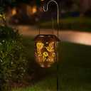 Solar Lantern Lights Outdoor Hanging, Solar Lights Outdoor Waterproof,Garden Decor Gifts for Women Mom,Metal Decoration Lanterns for Garden Patio(Hummingbird)