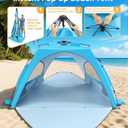 Raynesys Pop up Beach Tent Sun Shelter for 3-4 Person, Sky Blue | Portable Sun Shade Tent UPF 30+ UV Protection, Breathable Mesh Window, with Carrying Bag for Sands & Outdoor