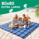 Waterproof Beach Blanket Picnic Outdoor Camp Mat Towel Family Beach Trip Essentials Summer Vacation Must Have Travel Accessories Lake Day Necessities Stuff Thing Need Gear Gift Supplies Item Gadget, 6'8" x 6'8" (Square)