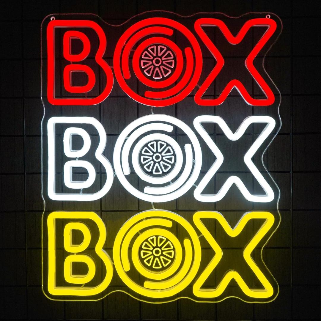 Box Formula 1 Neon Sign Race Car Neon Light for Room Decor Racing Light Signs for Garage Man Cave Office and Sports Bar Decor Ideal Birthday Party Gift for Formula 1 Fans (12.2 * 15inch)
