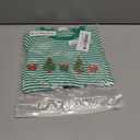 ZAXARRA Baby Christmas Sweatshirt Romper Striped Waffle Knit Jumpsuit Christmas Tree Embroidery Cute Boy Girl Holiday Outfit (Green)