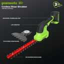Greenworks 24V Cordless Shear Shrubber, 1.5Ah USB Battery and Charger Included