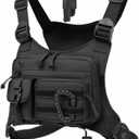 Muserise Outdoor Chest Bag For Men and Women, Tactical Vest For Running, Cycling, EDC Chest Pack Rig For Sports and Workouts (Black)