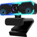NBPOWER 1080P 60FPS Streaming Camera Webcam with Microphone and Fill RGB Light, Autofocus, Work with Laptop/Desktop Computer/Winsdows/Mac OS/PC Computer for Camera