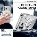 Privacy Case for iPhone 17 Pro Max with 360Stand [Built-in Anti Peeping Screen Protector] [Magnetic Ring ] Full Body Protective Phone 17Pro Cover 6.9", Clear