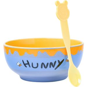 Silver Buffalo Winnie the Pooh Hunny Pot Boxed Ceramic Bowl with Color Change Spoon