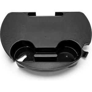 Camco Zero Gravity Chair Tray – Clip‑On Side Table w/Cup Holders, Stemmed Glass Slot, Non‑Slip Textured Surface, Drainage Holes & Bag Hook – Fits up to 7/8” Frames – Durable Polymer, Black (51834)