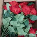 InnoGear 50 Pcs Red Roses Artificial Flowers, Fake Velvet Silk Rose Bulk Faux Flower for Valentine's Gift Decoration DIY Wedding Centerpieces Proposal Bridal Bouquets Party Floral Decor (50, Red)