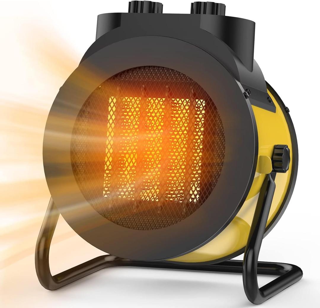 Elevoke Space Heaters for Indoor Use, 1500W PTC Electric Heater with 90Adjustable Angle, Fast Safety Heat, Small Portable Heater for Office Home (Yellow)