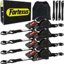 Retractable Ratchet Straps 1'' x 12 ft Tie Downs Automatic Ratchet Straps 1760lb Break Strength for ATV,Trailer,Motorcycle,Scooter,Pickup Truck,UTV,Kayak(Black Red,4 Pack)
