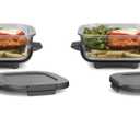 Ninja 6 Cup and 4 QT TempWare Glass Containers with Leak-Proof Storage lid, Compatible Crispi Portable Cooking System, Microwave, Freezer and Dishwasher Safe, PFAS Free Glass Cooking Surface