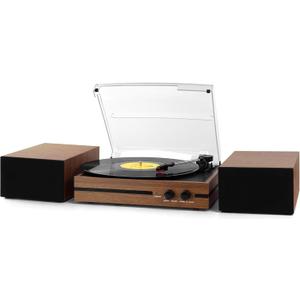 Vinyl Record Player with Dual Stereo Bookshelf Speakers Vintage Belt Drive Bluetooth Turntable with External Speakers,Convert Vinyl to MP3,LP Players AUX Headphone Input RCA Out (Coffee)