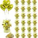 Aluminum Foil Balloon Weights for Parties (24 pcs) - 0.31lb (140g) Each - Premium Balloon Anchors for Birthday, Wedding, Dinner, Indoor & Outdoor Decorations(Light Gold 24pcs)