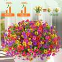 Yastouay Artificial Flowers for Outdoors, 36 Bundles UV Resistant Artificial Outdoor Flowers, Realistic Fake Outdoor Flowers Plant Faux Flowers for Outdoor Planters Front Porch Patio Window Box
