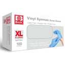 Basic Medical Synmax Vinyl Exam Gloves - Latex-Free & Powder-Free - X-Large, BMPF-3004 Blue Box of 100