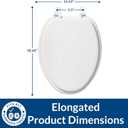 Bemis 1400TTA Economy Durable Wood Toilet Seat, Made in USA, Elongated, White