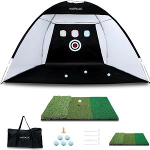 Golf Nets for Backyard Driving Real Golf Balls with Strike Zone Target - 10x7ft Heavy Duty Practice Net, Portable Golf Hitting Net for Outdoor/Indoor Training, Gifts for Men Dad Him and Golfer