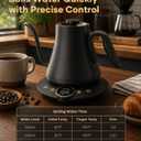 Cocinare Gooseneck Electric Kettle, 1F Temperature Control, 1500W Fast Heating, Pour Over Coffee & Tea Kettle with Brew Timer & Keep Warm, Stainless Steel, 0.9L (Matte Black)