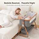 Baby Bassinet Bedside Bassinet, 3 in 1 Rocking Crib, Grey