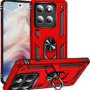 Korecase Military Case for Motorola Edge 2025 with Stand Ring,Full Body Shockproof Armor Heavy Duty Rugged Protection for Moto Edge 2025 5G Phone Case Red