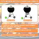 65930 Grill Wheels for Weber Kettle Grill Parts 18/22 inch Charcoal Grill, 6" Wheels for Weber Grill Wheels Replacement Parts 6412 451001 21001 741001 & Most Charcoal Grills w/ 3 Hub Caps, 2PCS, Black